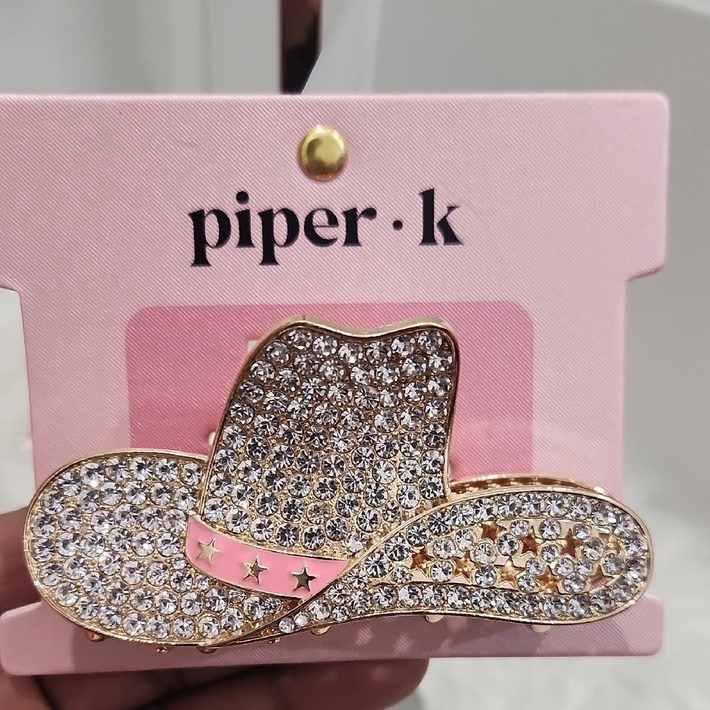 🤠▪️ Piper K▪️ Rhinestone Cowboy Rhinestone Hat Hair Metal  Clip